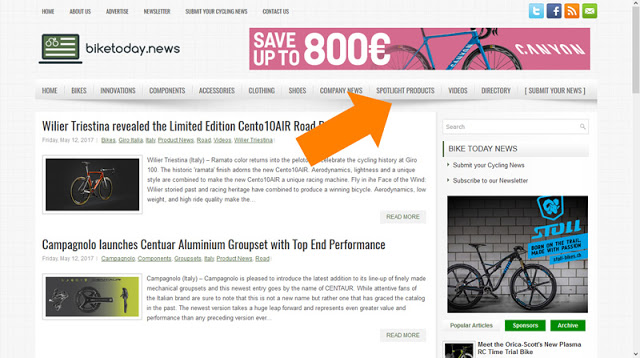 New Section on BikeToday.news – Spotlight Products