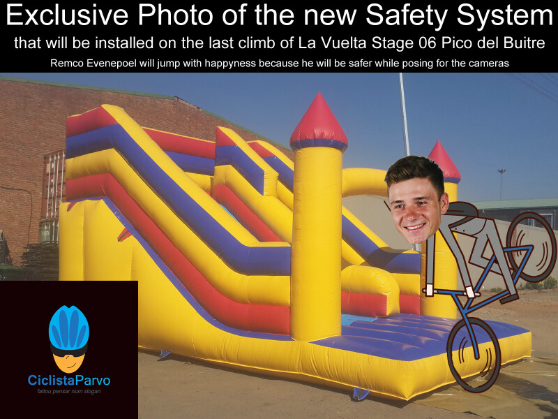 Exclusive Photo of the new Safety System that will be installed on the last climb of La Vuelta Stage 06 Pico del Buitre