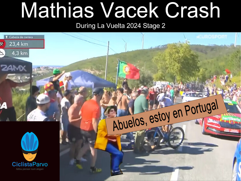 Mathias Vacek Crash During La Vuelta 2024 Stage 2