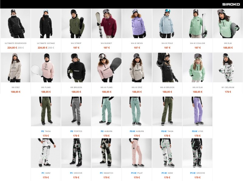 New Siroko Jackets and Pants for Snow