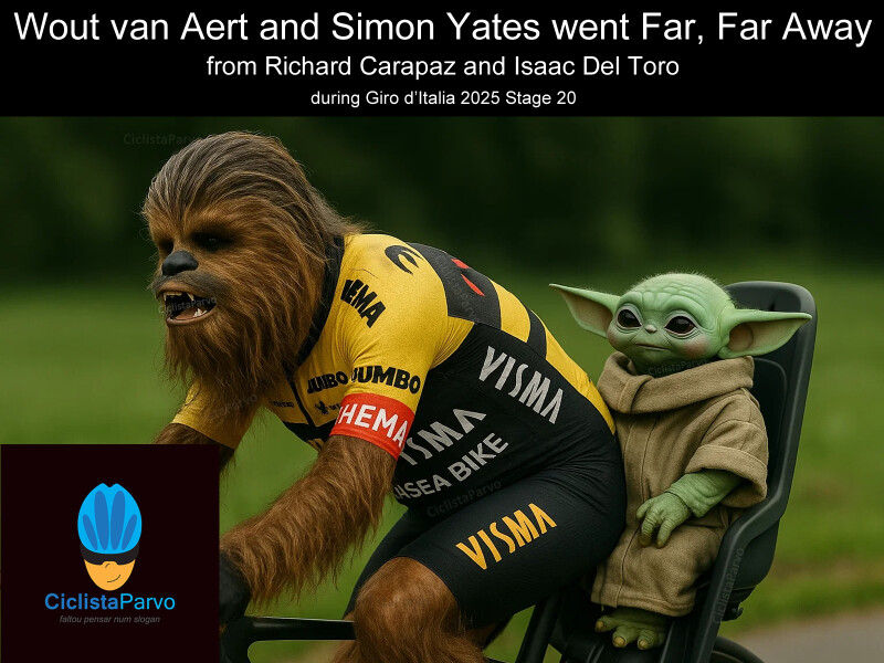 Wout van Aert and Simon Yates went Far, Far Away from Richard Carapaz and Isaac Del Toro during Giro d'Italia 2025 Stage 20