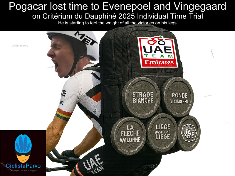 Pogacar lost time to Evenepoel and Vingegaard on Critérium du Dauphiné 2025 Individual Time Trial
