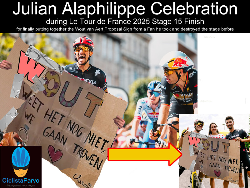 Julian Alaphilippe Celebration during Le Tour de France 2025 Stage 15 Finish