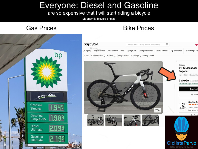 Everyone: Diesel and Gasoline are so expensive that I will start riding a bicycle